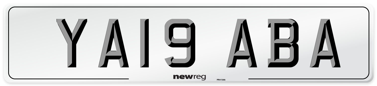 YA19 ABA Number Plate from New Reg
